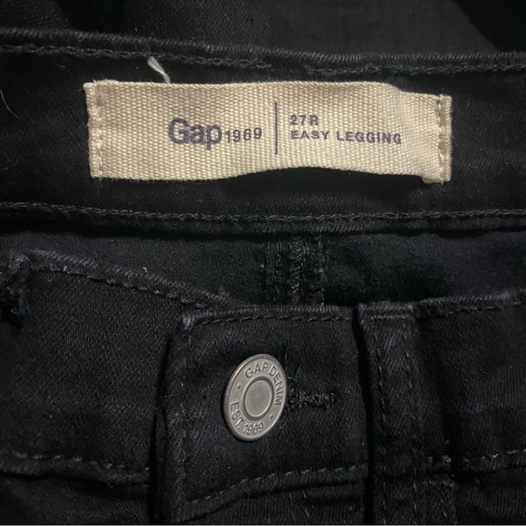 Gap Easy Leggings Black Skinny Ankle Leg Mid Rise Stretch Jeans - Picture 4 of 5